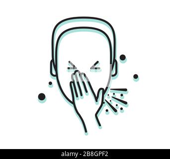 Sneeze - Common Cold and Flu - Icon as EPS 10 File Stock Vector