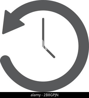 time back symbol vector icon isolated on white background Stock Vector