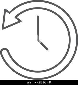 time back symbol vector icon isolated on white background Stock Vector
