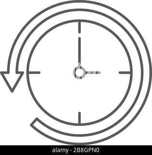 time back symbol vector icon isolated on white background Stock Vector