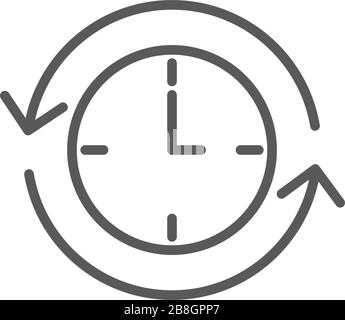 time back symbol vector icon isolated on white background Stock Vector
