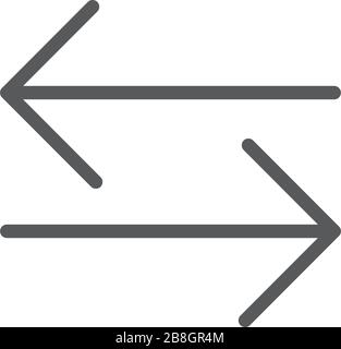 Transfer arrows outline icon. linear style sign for mobile concept and web design. Left right arrows simple line vector icon. Symbol, logo illustratio Stock Vector
