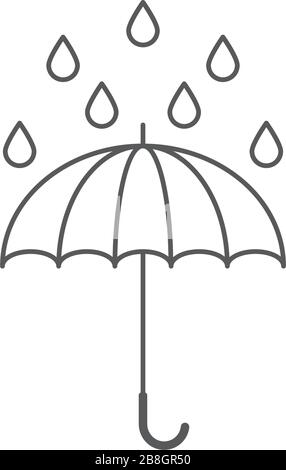 Umbrella and rain icon vector flat design isolated on white background Stock Vector