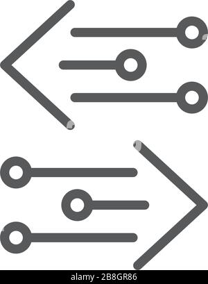Transfer arrows outline icon. linear style sign for mobile concept and web design. Left right arrows simple line vector icon. Symbol, logo illustratio Stock Vector