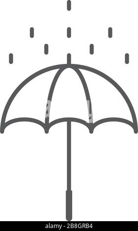 Umbrella and rain icon vector flat design isolated on white background Stock Vector