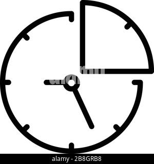 Quarter of an hour icon, outline style Stock Vector
