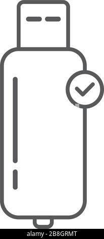USB flash drive notification vector icon. filled flat sign for mobile concept and web design. USB connection technology simple solid icon. Symbol, log Stock Vector