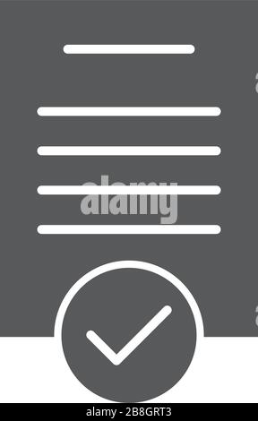 Approved document file vector icon isolated on white background Stock Vector