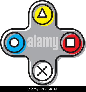 Joystick buttons vector icon isolated on white background Stock Vector