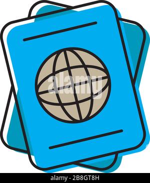 Passport vector icon, isolated on white background Stock Vector