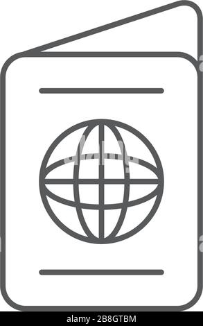 Passport vector icon, isolated on white background Stock Vector