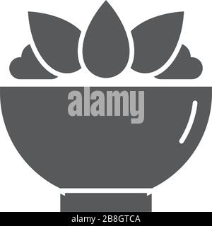 Salad bowl vector icon isolated on white background Stock Vector