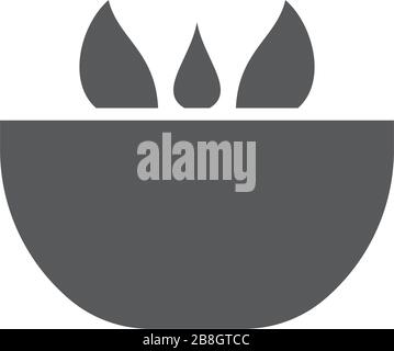 Salad bowl vector icon isolated on white background Stock Vector