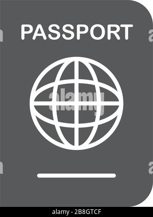 Passport vector icon, isolated on white background Stock Vector