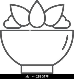 Salad bowl vector icon isolated on white background Stock Vector