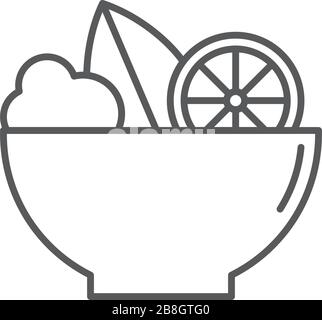 Salad bowl vector icon isolated on white background Stock Vector