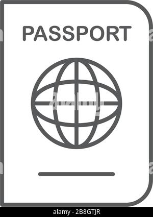 Passport vector icon, isolated on white background Stock Vector