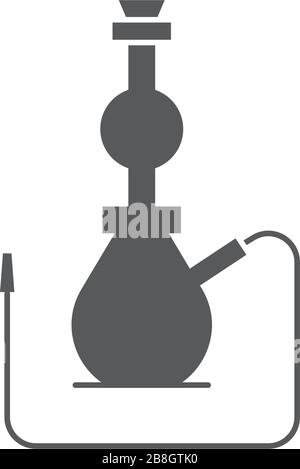 Shisha Pipe line vector icon, isolated on white background Stock Vector