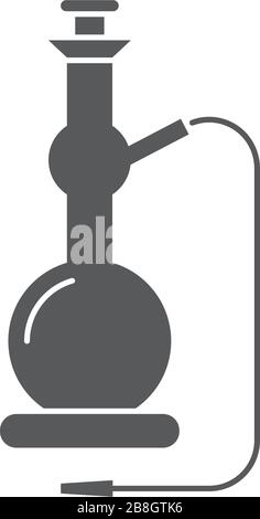Shisha Pipe line vector icon, isolated on white background Stock Vector