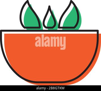 Salad bowl vector icon isolated on white background Stock Vector