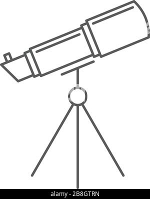 Telescope vector icon,isolated on white background Stock Vector