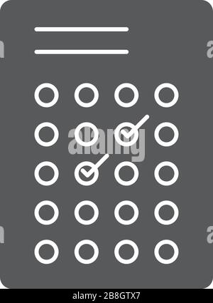 test or exam vector icon isolated on white background Stock Vector