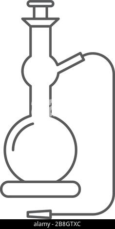 Shisha Pipe line vector icon, isolated on white background Stock Vector