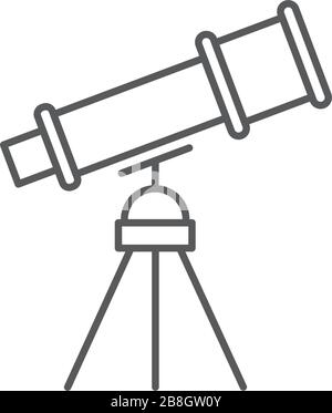 Telescope vector icon,isolated on white background Stock Vector