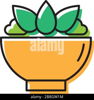 Salad bowl vector icon isolated on white background Stock Vector