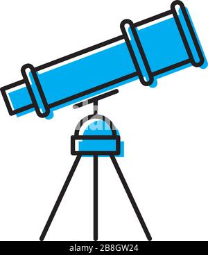 Telescope vector icon,isolated on white background Stock Vector