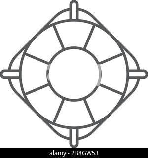 Lifebuoy vector icon, isolated on white background Stock Vector
