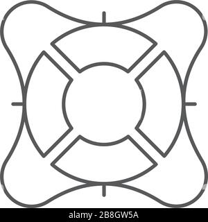 Lifebuoy vector icon, isolated on white background Stock Vector