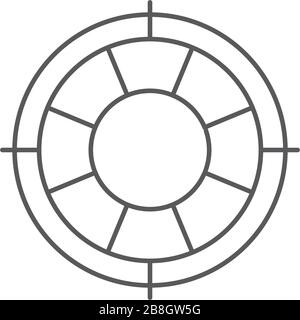 Lifebuoy vector icon, isolated on white background Stock Vector