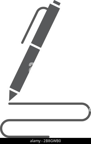 Pen, write vector icon isolated on white background Stock Vector