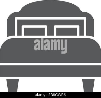Single bed vector icon isolated on white background Stock Vector