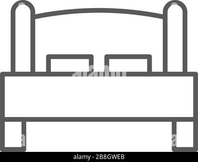 Single bed vector icon isolated on white background Stock Vector