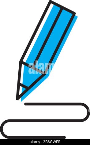 Pen, write vector icon isolated on white background Stock Vector