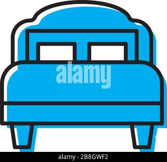 Single bed vector icon isolated on white background Stock Vector
