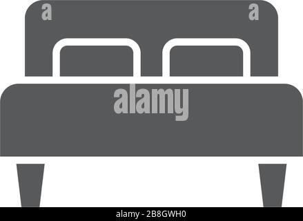 Single bed vector icon isolated on white background Stock Vector