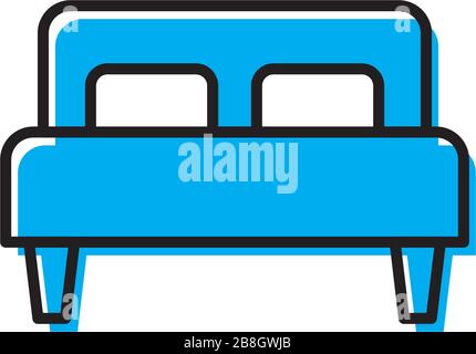 Single bed vector icon isolated on white background Stock Vector