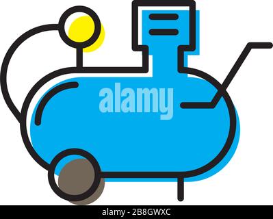Air compressor vector icon isolated on white background Stock Vector