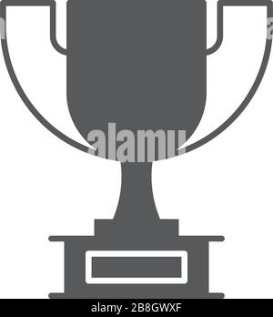 Trophy cup vector icon isolated on white background Stock Vector