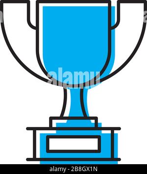 Trophy cup vector icon isolated on white background Stock Vector