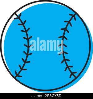 Baseball ball vector icon isolated on white background Stock Vector