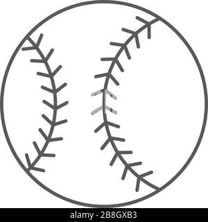 Baseball ball vector icon isolated on white background Stock Vector