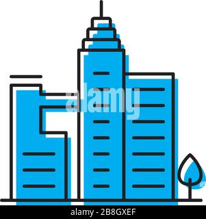 Business buildings vector icon isolated on white background Stock Vector