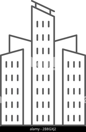 Business buildings vector icon isolated on white background Stock Vector