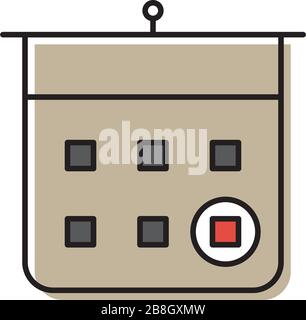Calendar important day vector icon isolated on white background Stock Vector