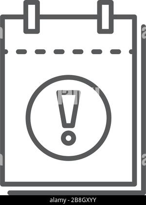 Calendar important day vector icon isolated on white background Stock Vector