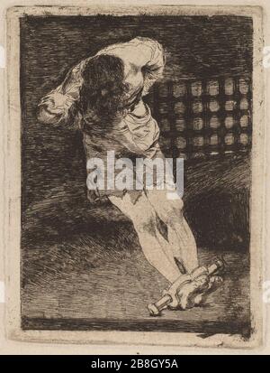 Goya - La seguridad de un reo no exige tormento (The Custody of a Criminal Does Not Call for Torture). Stock Photo